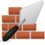 Trowel and brick icon